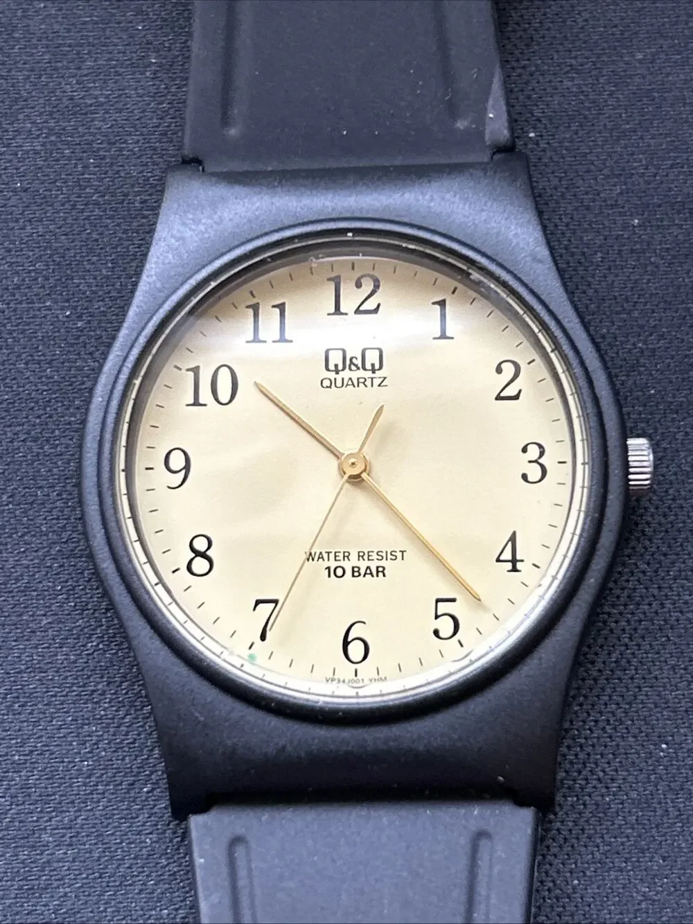 Q&Q Beige Dial Black Case Women’s Quartz Watch